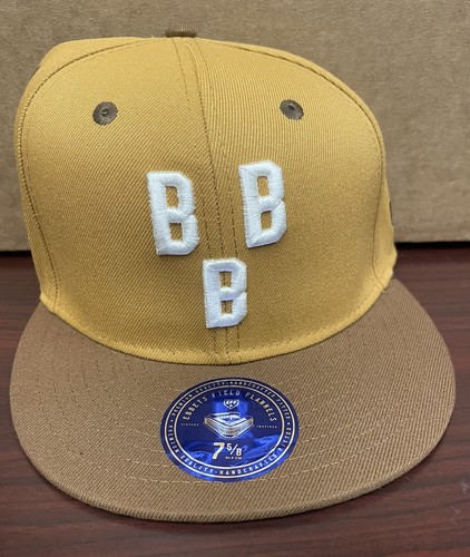 Birmingham Negro Barones Ebbets Campo Franela Marrón Gorra Ajustada 7 5/8 NUEVO CON ETIQUETAS BBB