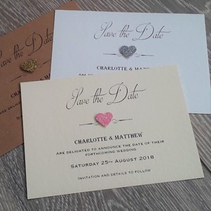 details about 10 x classic vintage glitter heart wedding save the date cards wedding save the date post cards