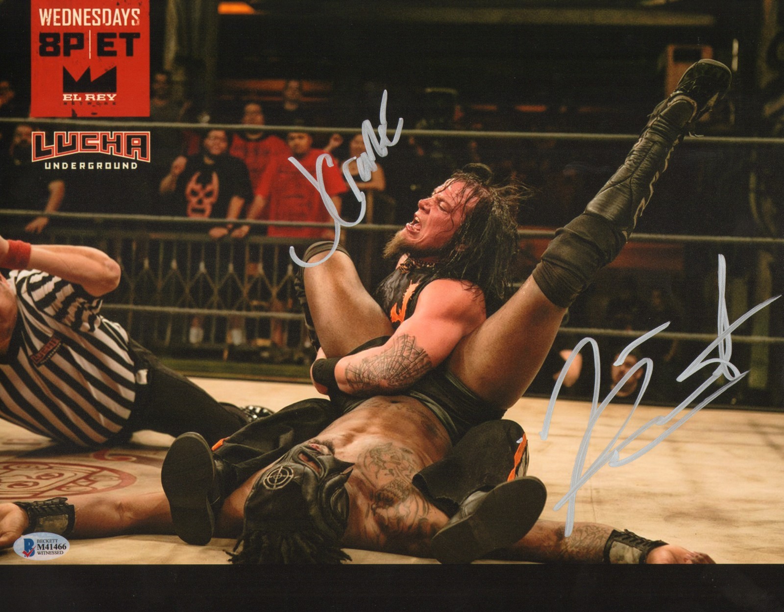 Killshot & Jeremiah Crane Signed 11x14 Photo BAS COA Lucha Underground WWE NXT 6 