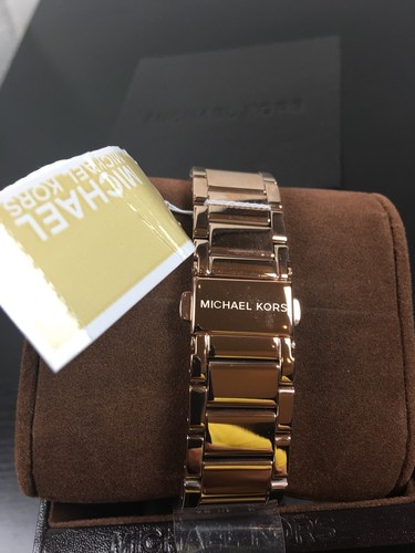 NWT MICHAEL KORS MK Rose Gold Stainless Steel Ladies Watch W/ Crystal dial - Picture 3 of 12