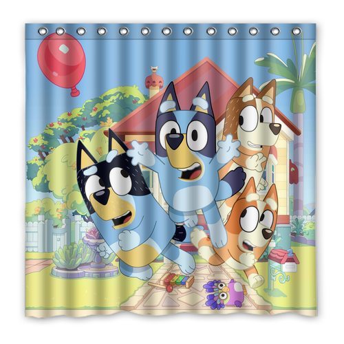 Bluey Waterproof Polyester Shower Curtain Decor with Hooks - Bild 20 von 31