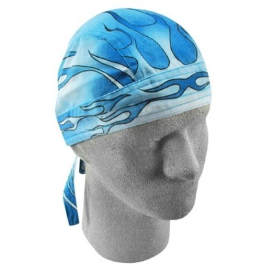 NEW Zan Headwrap Bandanna Womens Head Wrap Hat Skull Cap Teal with Small Skulls