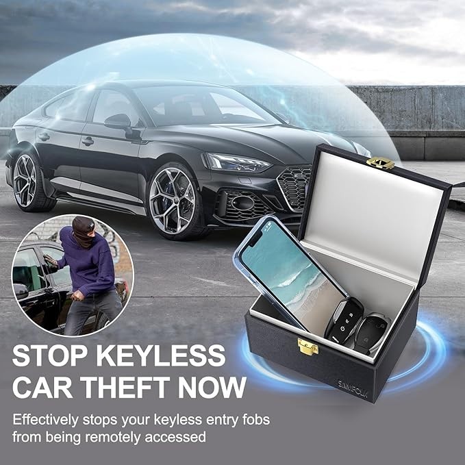 Faraday Box with Faraday Bags for Car Keys, Car Key Signal Blocking Box, Keyl...