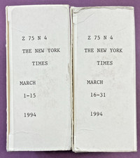 March 1994 ~ The Complete Month Of The New York Times On Microfilm