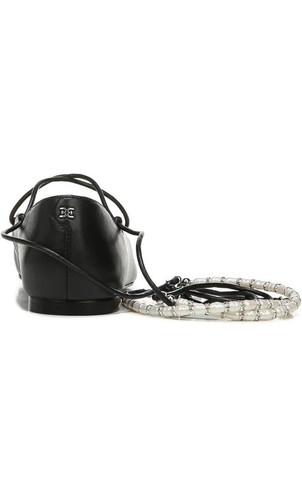 SAM EDELMAN Winslet Embellished Black Leather Lace-Up Pearl Point-Toe Flats US8M - Picture 5 of 21
