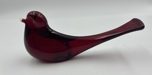 Vintage Ruby Red Glass Bird Of Happiness 6.5” - Picture 2 of 4