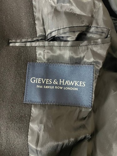 Gieves & Hawkes Herren Mantel Schwarz Knopf Langarm Winter Warm - Bild 3 von 14