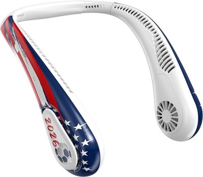 Portable Bladeless Neck Fan, 2026 World Soccer Sport Cup Gifts, Wearable Cooling