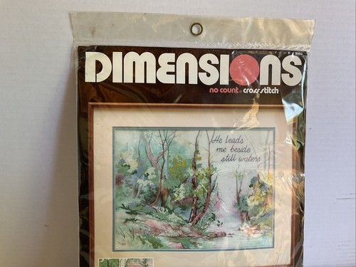 NEU Dimensions No Count Cross Stitch Kit Woodland Stream 3960 1991 16x12 - Bild 4 von 5