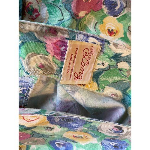 Vintage Petite Lanz Originals Cottage Pastell Blumen Ösen Kurzarm Midikleid 8 - Bild 10 von 19