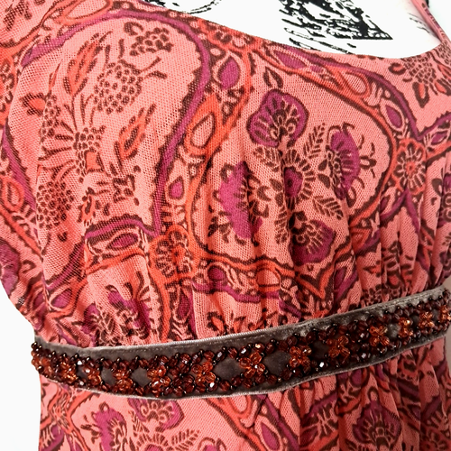 Perlen Träger Babydoll Netz Tank Top Gr. M rosa orange Fee WhimsiGoth Y2K - Bild 16 von 19