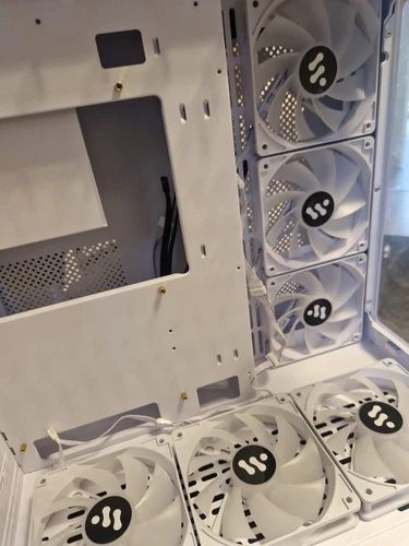 White F600 ATX Mid Tower Gaming PC Computer Case 6 ARGB Fans(read description)