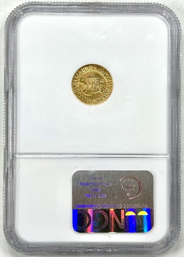 1915-S $1 Pan Pacific Gold Commemorative Dollar NGC MS61 Key Date Coin Rare - Picture 2 of 4