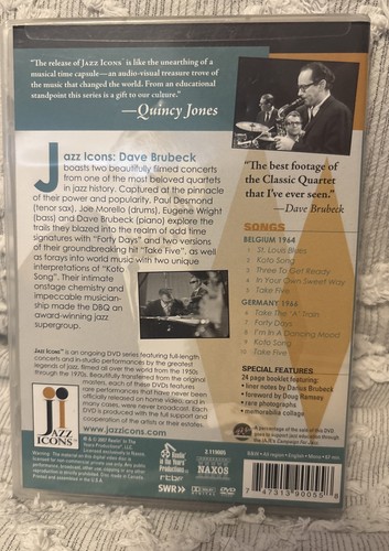 Dave Brubeck - Jazz Icons (DVD, 2007) - *Unopened* - Picture 2 of 2
