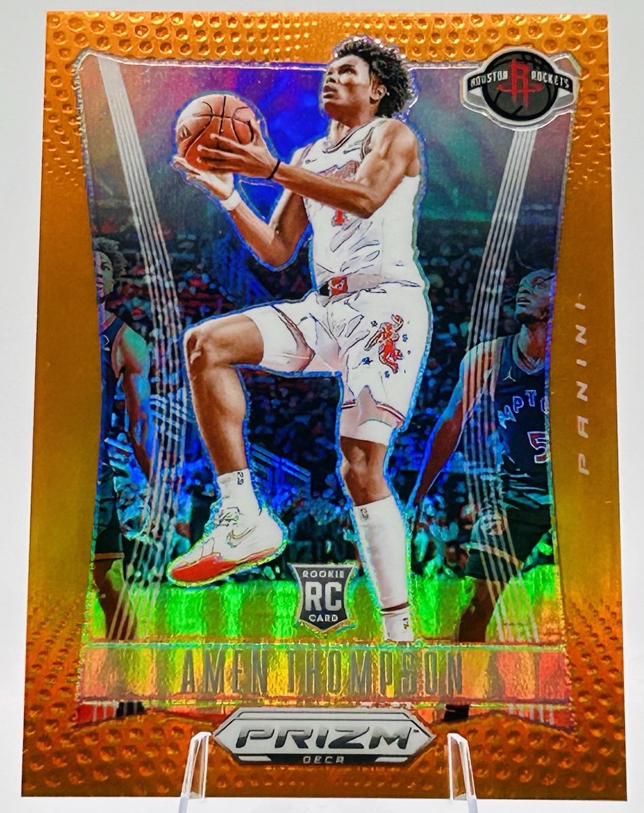 2023-24 Panini Prizm Deca Amen Thompson #294 Orange Prizm /49 (RC) Rockets