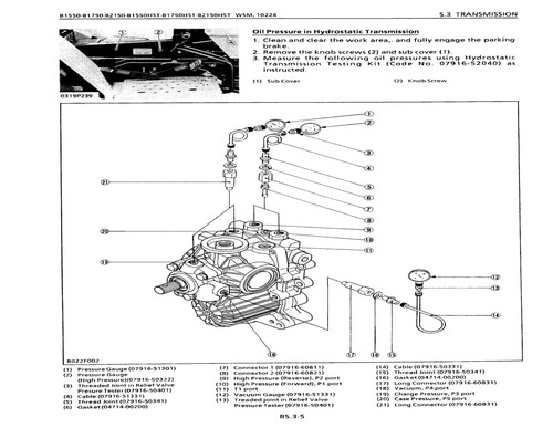 B1550 B1750 B2150 DIESEL TRACTOR MANUAL DE TALLER SE ADAPTA A KUBOTA 1550 1750 2150 HST - Imagen 4 de 17