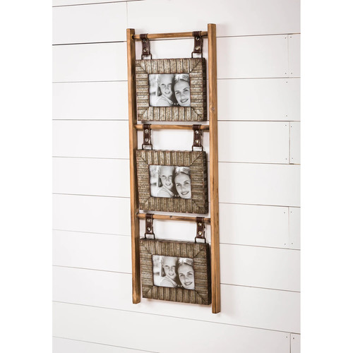 3 Wood and Metal Hanging Wall Frames - Picture 4 of 7