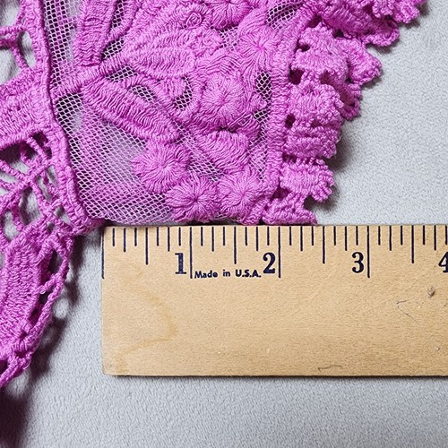 Gianni Bini GB Women’s M Purple Crochet Lace Sheer Top Boho Short Sleeve Blouse - Picture 6 of 8