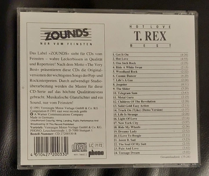 T.Rex  Zounds CD Hot Love - Bild 2 von 3