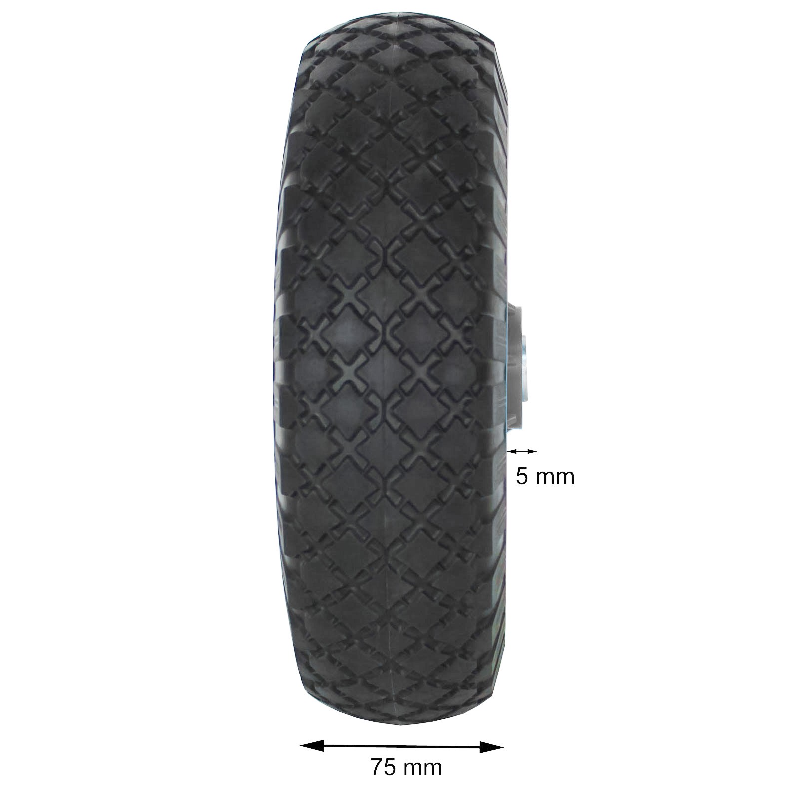 Sackkarrenrad Ersatzrad Bollerwagenrad pannensicher 260x85 mm 3.00-4 PU 2x grau