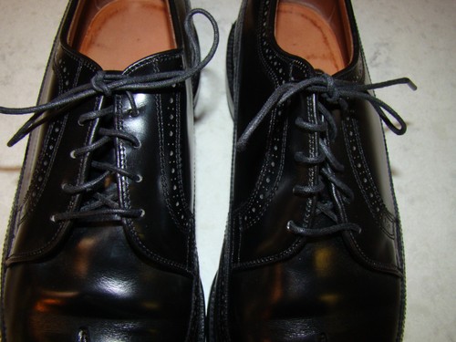 Allen Edmonds MacNeil Mens 10 E Black Wingtip Derby Shoes in Box - Picture 10 of 19