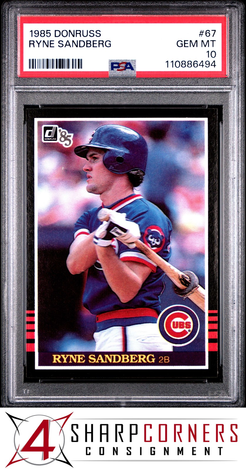 1985 DONRUSS #67 RYNE SANDBERG CUBS HOF PSA 10