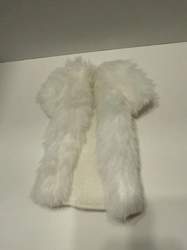 Vntg ‘80s Genuine Barbie Fashion White Fur Coat Full Length FREE SHIPPING