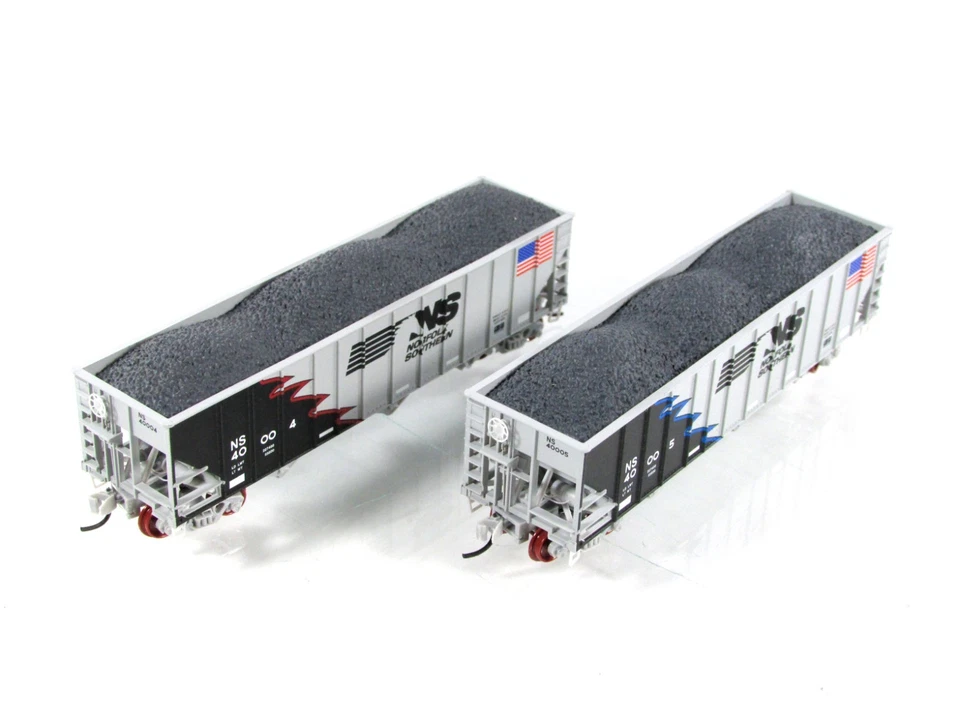 N Scale *NORFOLK SOUTHERN* Coal Hoppers, US Flag #40004,40005 -MTL Special *RARE - Image 4 of 4