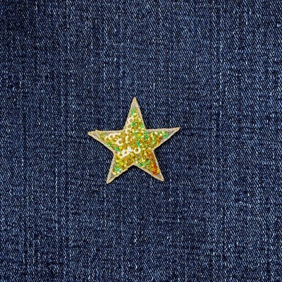 Sequin Star Applique Patch - Gold Decorative Badge 1.5'' (Iron On)