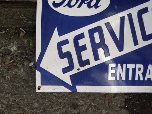 Ford Service 24"X18" Inches Porcelain Enamel Over Steel Service Station Sign - Picture 4 of 12