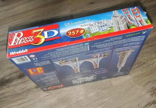 VINTAGE WREBBIT PUZZ 3D US LANDMARKS 3-IN-1 PACK 257 PIECES 2005 NEW SEALED - Picture 6 of 8
