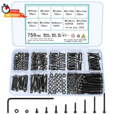 750 Pcs M2 Screws Bolts and Nuts Assortment Kit, Small Hex Socket Head Cap Screw