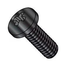 1/4"-20 x 2 3/4 in Phillips Pan Machine Screw, Black Oxide Steel, 600 PK,