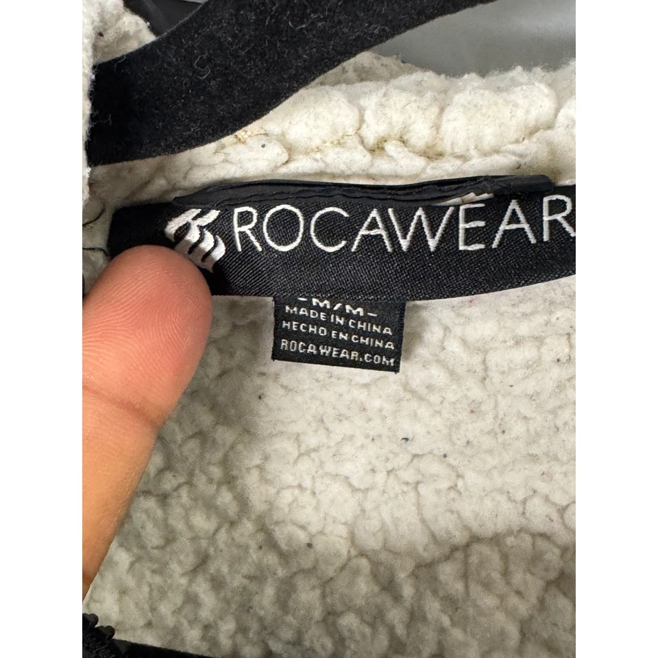 Roca Wear Quilted Puffer Jacket Hooded Sherpa Lined Black Size M - Image 3 of 4