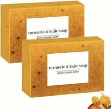 TUMERIC & KOJIC Brightening Soap TWIN PACK! Fade Hyperpigmentation & Dark Spots!