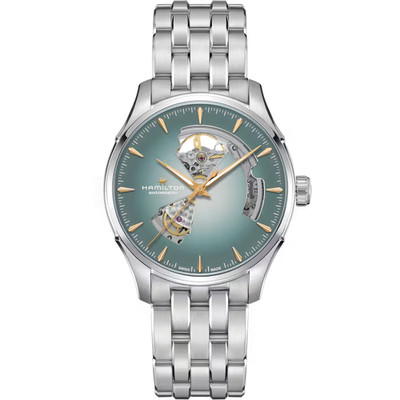 Hamilton Jazzmaster Open Heart Automatik 40 mm SS blaues Zifferblatt Uhr H326...