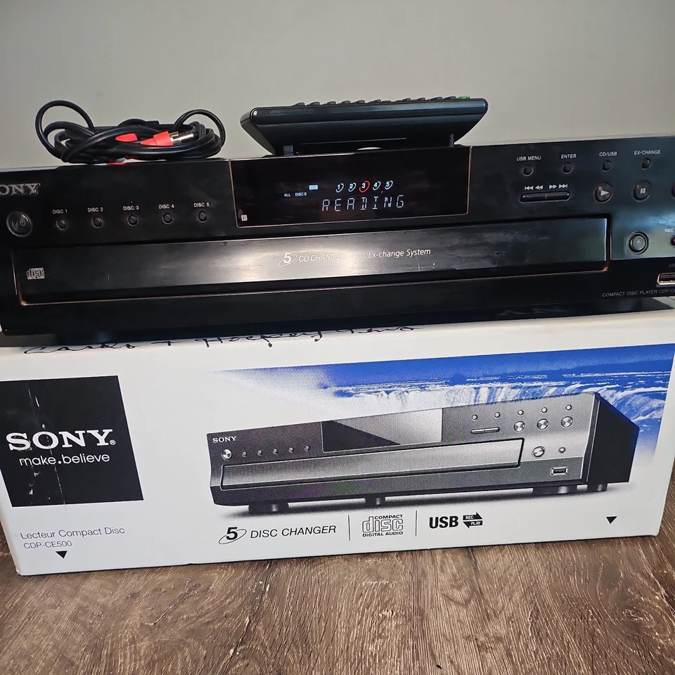 Reproductor de discos compactos Sony CDP-CE500 5 cambiador de CD NUEVA CAJA ABIERTA Foto 2 de 4