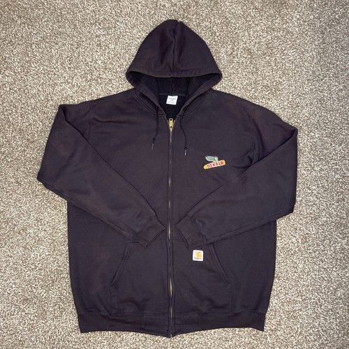 Carhartt Herren Dekalb Hoodie XXL 2XL Schwarz Full Zip Taschen K122 Farming Vintage