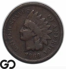 1868 Indian Head Cent Penny, Better Date, VG+