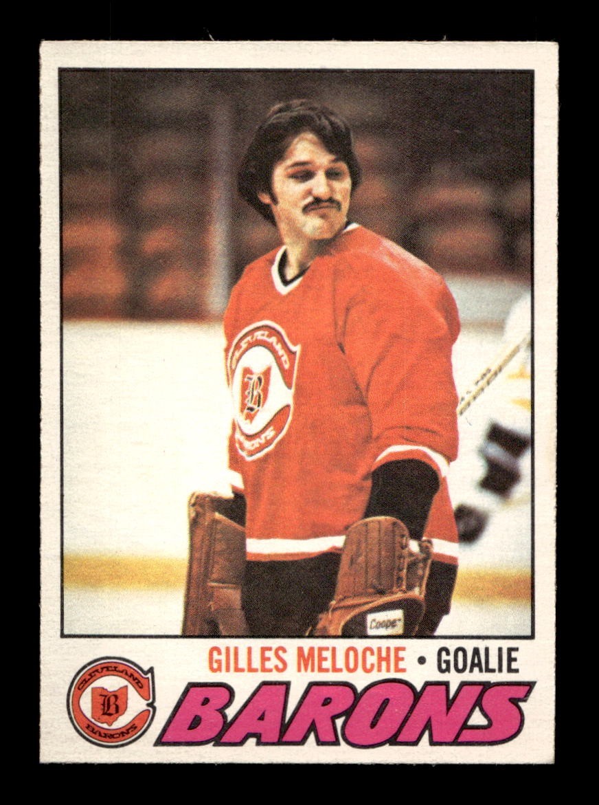 1977 78 O-Pee-Chee #109 Gilles Meloche Barons EX-MT+ *3w