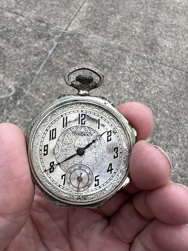 ANTIQUE WELSA ART DECO POCKET WATCH Gold Filled? Doesn’t Run But Complete - Picture 11 of 18