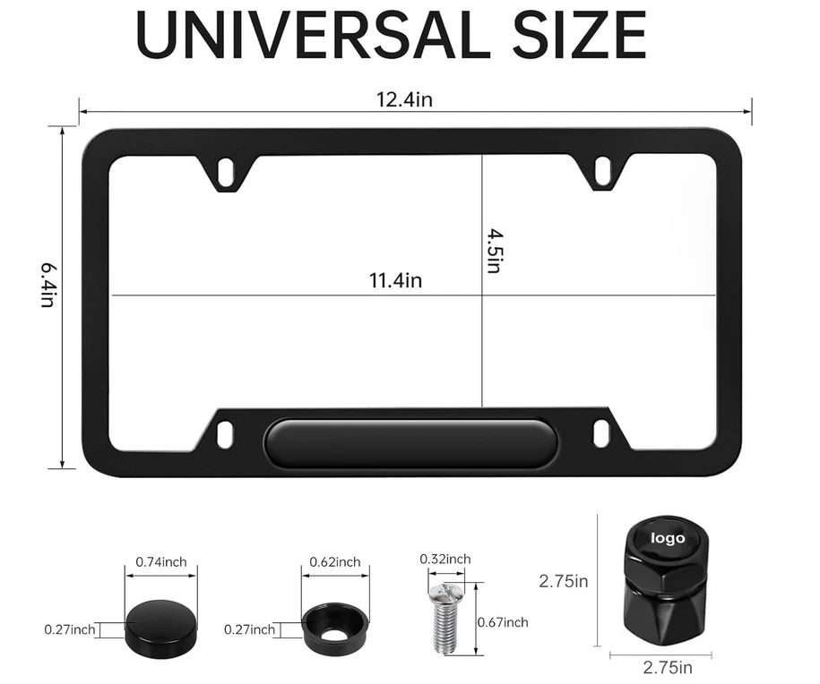 Marcos de matrícula Mercedes Benz o AMG con tapas de válvula/con todo el hardware Foto 3 de 4