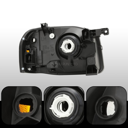 Headlights For 01-04 Nissan Frontier XE/SE Right&Left 2001-2004 Black Light Pair - Picture 3 of 4