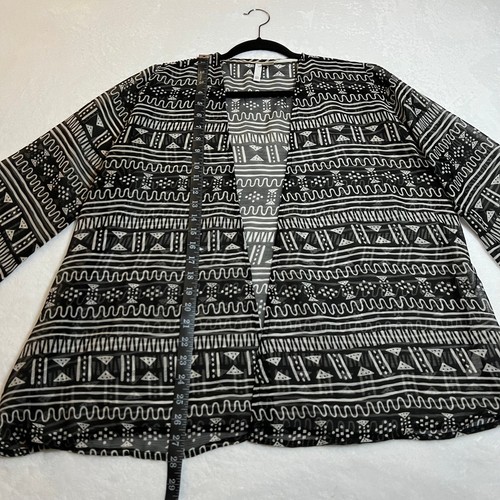 Element Tribal Print Semi Sheer Open Front Kimono Size Large Lightweight - Picture 7 of 9
