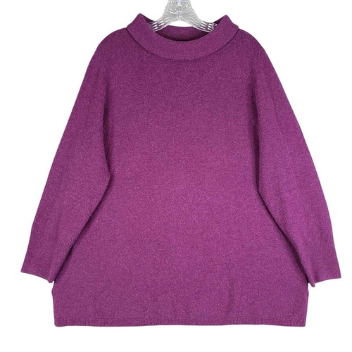 Talbots Sweater Womens Size 2XP Petite Purple Cashmere Knit Long Sleeve - Picture 2 of 8