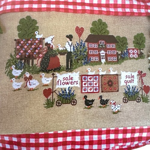 Quilts for Sale Ducks Farmhouse Cross Stitch Pattern Italian Designer - Picture 2 of 3