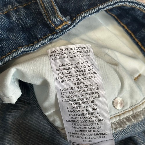 Edikted NEU Raw Hem Denim Minirock Damen M Low Rise Washed Blue Jeans Baumwolle - Bild 8 von 8
