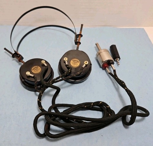 Auriculares de radio vintage, C.F. Cannon Cannon-Ball Dixie EE. UU. Funcionando, Baquelita - Imagen 2 de 8