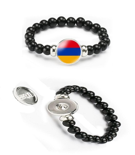 Armenia Armenian Flag Bracelet Elastic Rope Beaded Bracelet Support Your Country - Bild 4 von 5