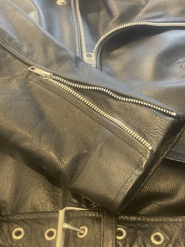 Xelement Men Classic Retro Black TOP GRADE Leather Motorcycle Biker Jacket Sz 3X - Picture 16 of 23